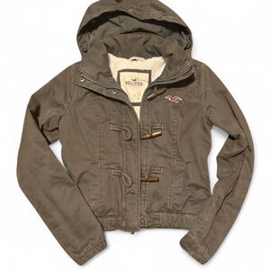 Y2K Vintage Hollister Khaki Green Duffle Jacket Size Small Bella Swan